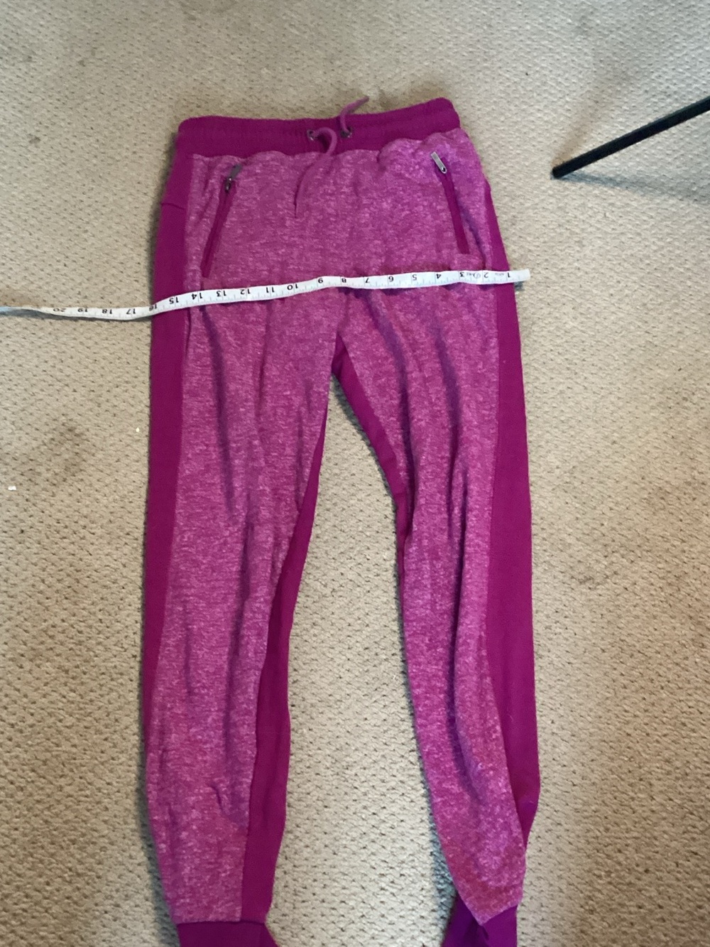 Buffalo David Bitton Girls' Pink Marled Jogger Pants with Side Zippers
